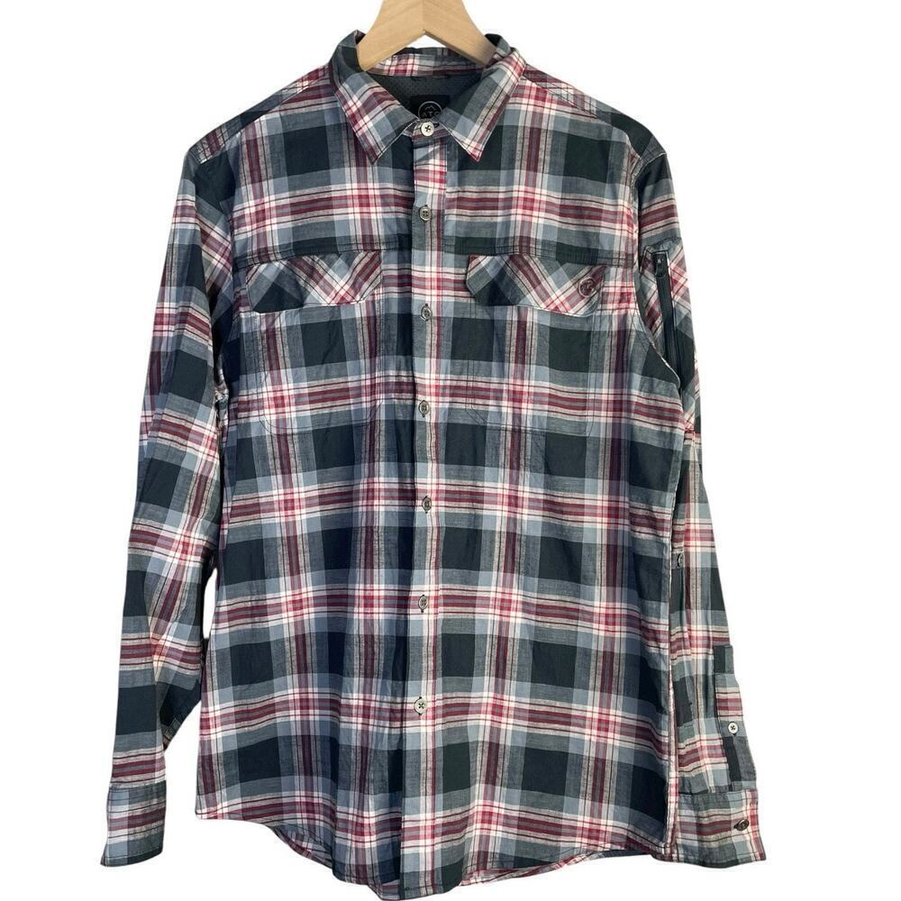 Wrangler ATG Men’s Regular Fit Medium Plaid Button Up Long Sleeve Shirt